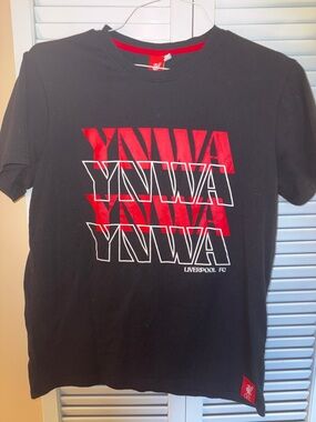 Liverpool Black T‑Shirt with Red & White YNWA Graphic